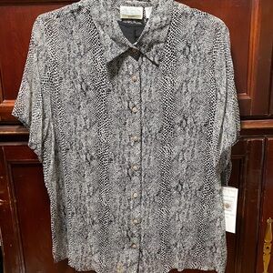New York City Design Co. vintage plus size 2X Black & Gray 2 piece sheer Shirt